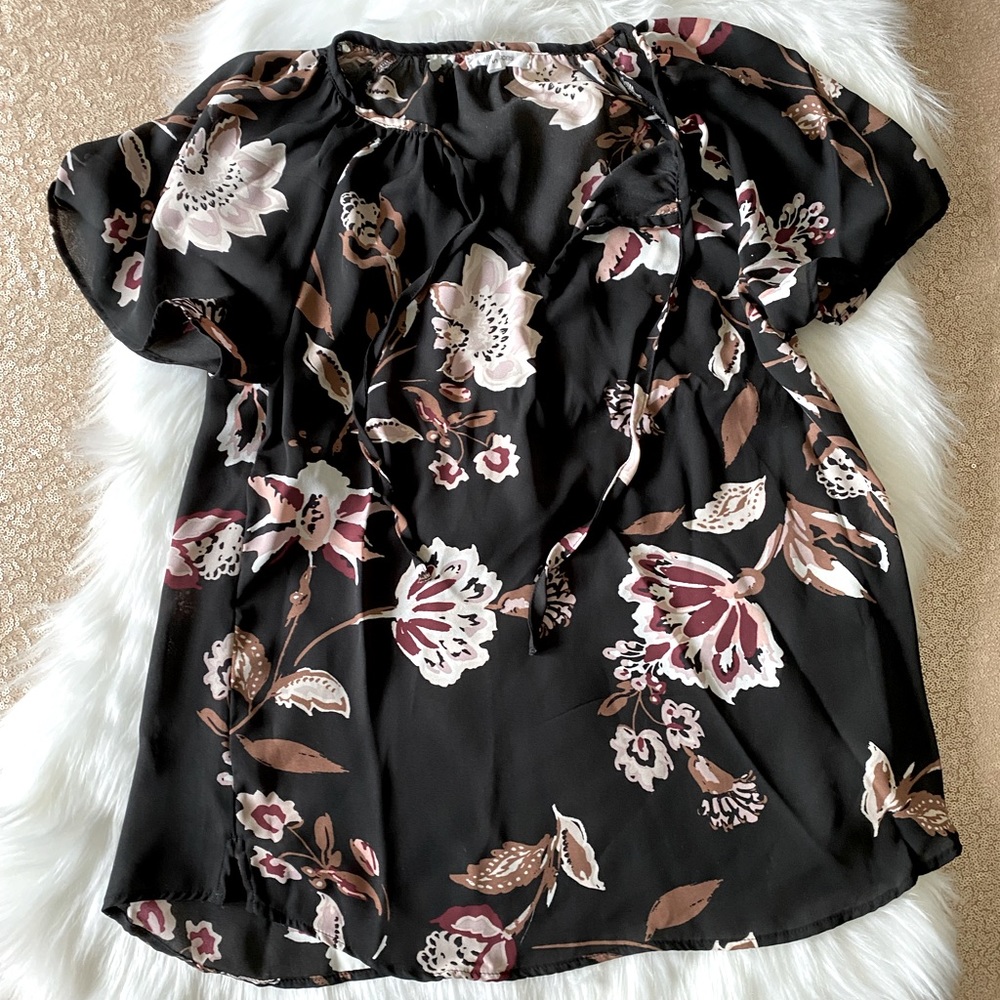 Floral Tie-Front Top